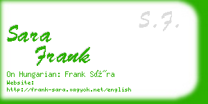 sara frank business card